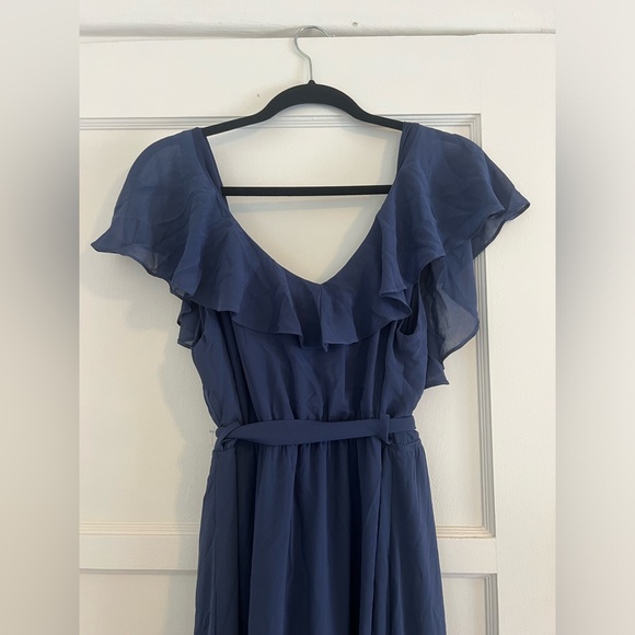 Baltic Born Katya Ruffle Maxi Dress Navy Blue - Picture 4 of 5